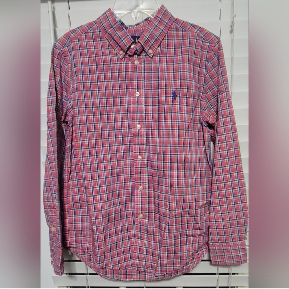 Ralph Lauren Blue Label Boys Long Sleeve Button Down Shirt Size Large 14-16